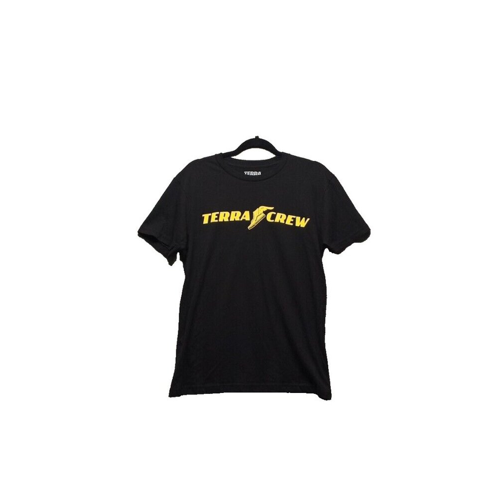 TERRA T-Shirt Men Small Short Sleeve Crew Neck Solid Black Casual